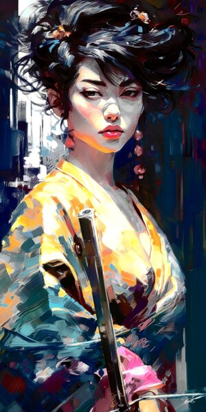 La geisha en kimono